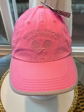Wimbledon Pink Gray Denim Hat From Harrods NWT